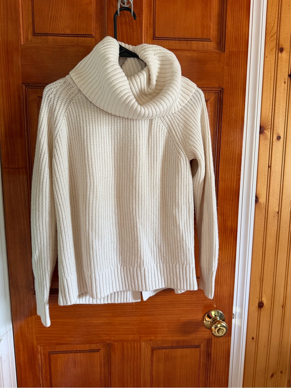 Banana Republic Cream Ribbed Cowl Sweater